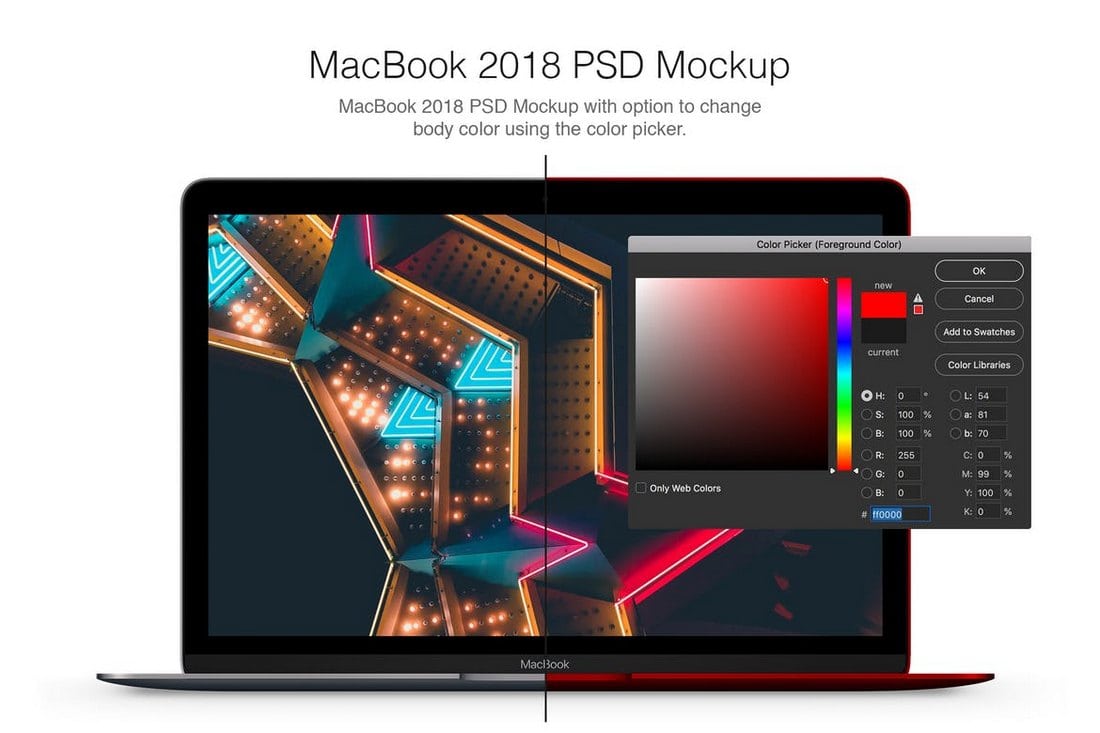 2018 MacBook Mockup PSD